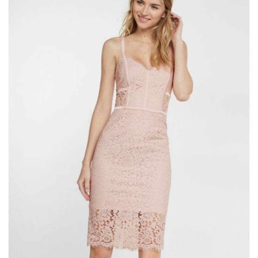 Express Lace Knee Length Dress